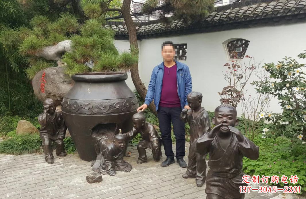 四川园林司马光砸缸铜雕