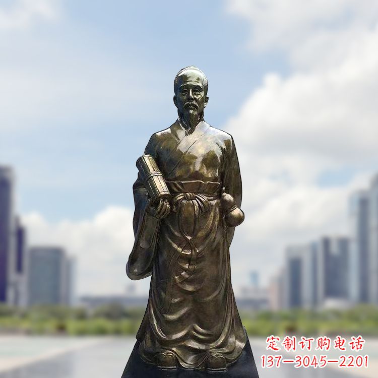 四川张仲景仿铜玻璃钢雕塑