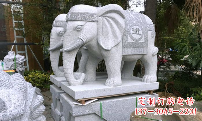 四川招财进宝大理石门口大象雕塑