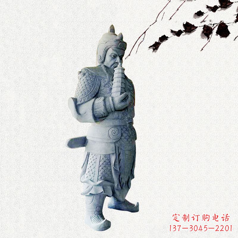 四川中国古代神话中的托塔天王石雕塑