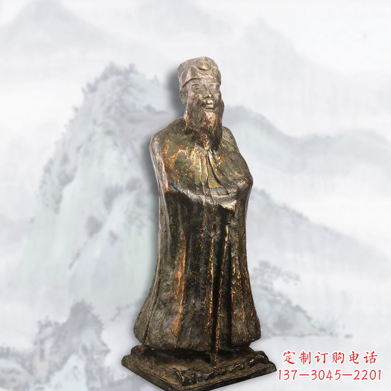 四川中国近代著名画家张大千铸铜雕塑
