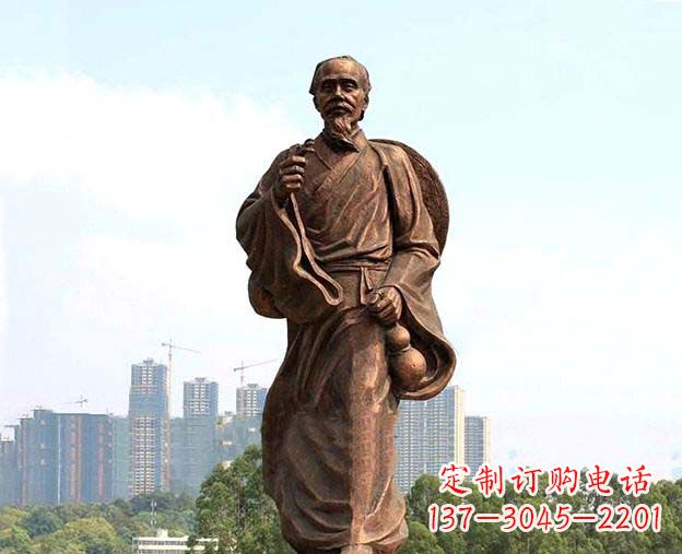 四川中华古代名医华佗铜雕像