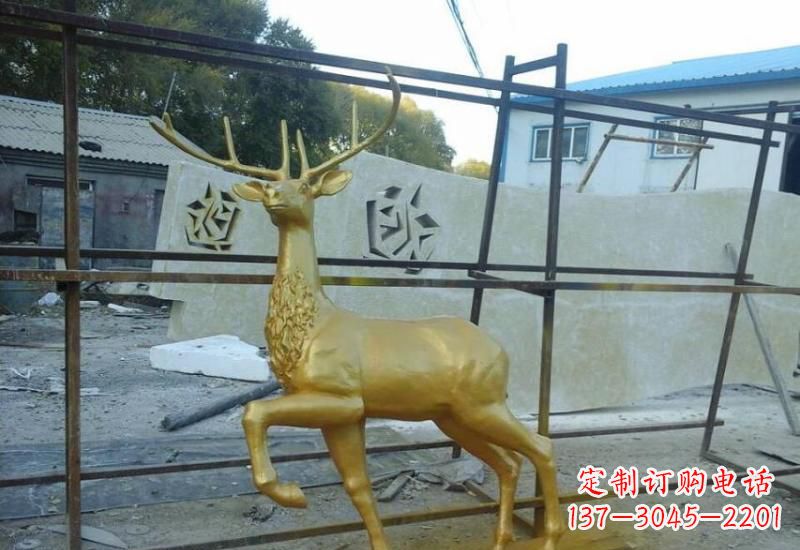 四川铸铜梅花鹿雕塑
