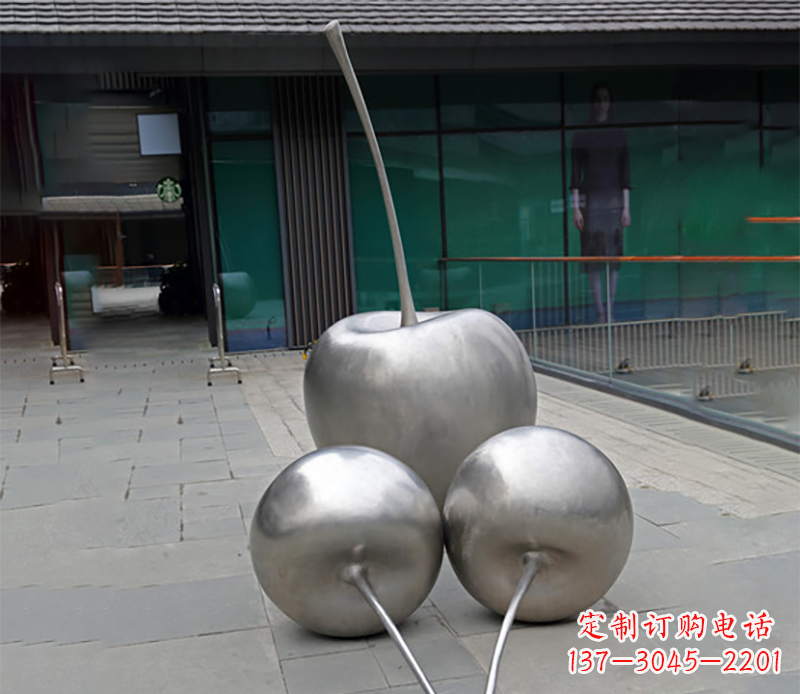 四川实心不锈钢苹果雕塑